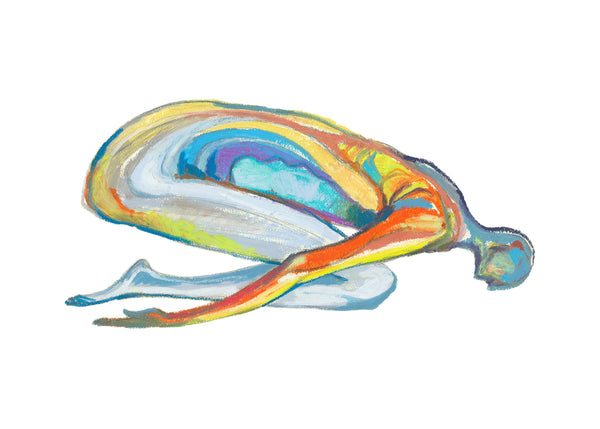 Art Print. Graphikasana, Forward bends, Child’s pose (Balasana) Art by Yolyanko