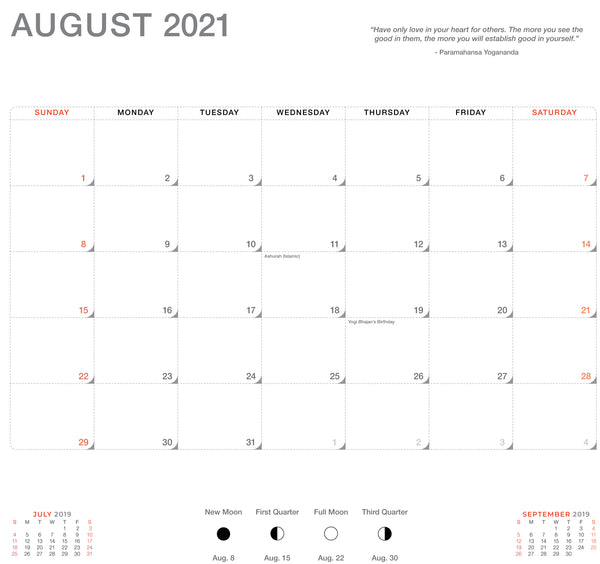 Asana Yoga Calendar 2021