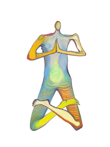 Art Print. Graphikasana, Balance Pose dedicated to Sage Goraksha (Gorakshasana), by Yolyanko William