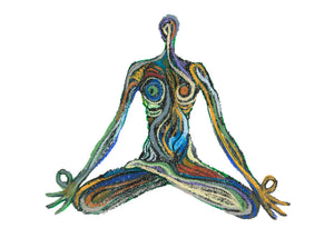 Art Print. Graphikasana, Relaxing pose, Full Lotus pose (Padmasana) Art by Yolyanko william
