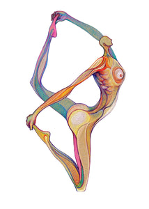 Art Print. Graphikasana, Balance, Supported boat pose (Salamba Navasana) Art by Yolyanko