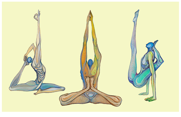 Art Print. Graphikasana, Balance c, sequence. Art by Yolyanko william