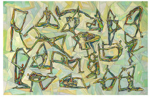 Art Yoga 6 Print. Graphikasana, Yoga sequence, Forward bends, Art by Yolyanko