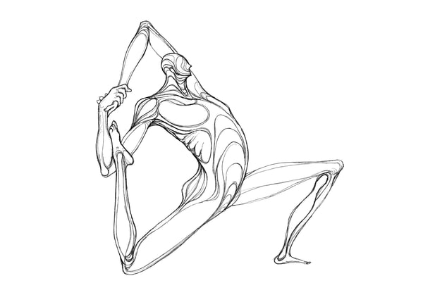Art Print. Graphikasana, backbends Art by Yolyanko