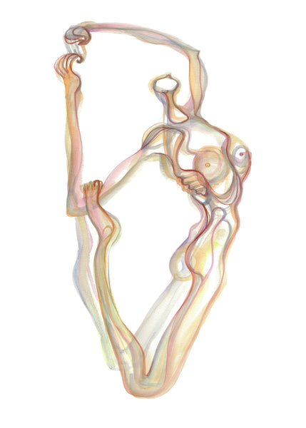 Art Print. Graphikasana, Balance, Tree pose (Vrikshasana) Art by Yolyanko