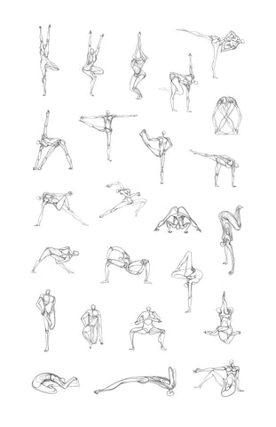 1 1e Art Print. Graphikasana, Yoga Sequence 1,  Art by Yolyanko