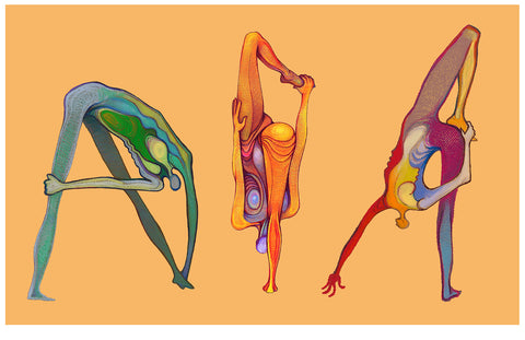 Art Print. Graphikasana, Balance a, sequence. Art by Yolyanko william