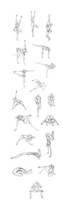 1 1c Art Print. Graphikasana, Yoga Sequence black & white, Art by yolyanko