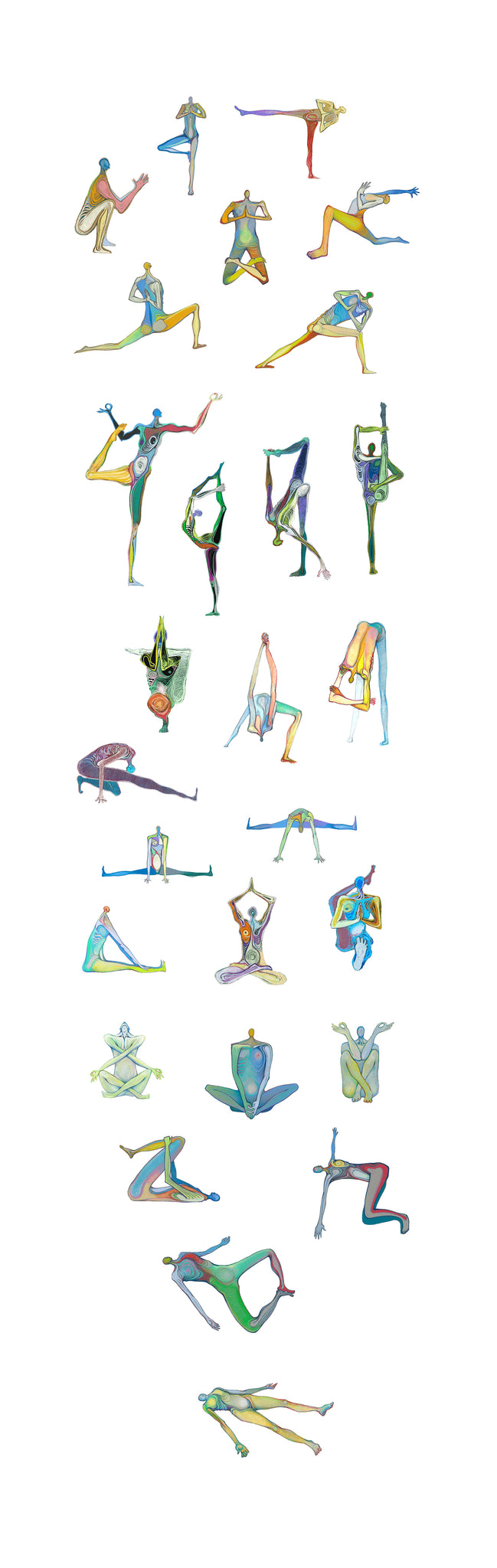 1 1b Art Print. Graphikasana, Yoga Sequence 1,  Art by Yolyanko