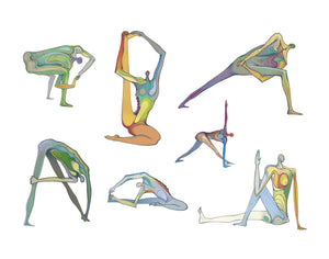 Art Yoga 11 Print. Graphikasana, Yoga sequence, Twist, Art by Yolyanko