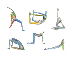 Art Yoga 4 Print. Graphikasana, Yoga sequence, Backbends, Art by Yolyanko