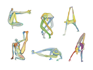 Art Yoga 5 Print. Graphikasana, Yoga sequence, Balances Art by Yolyanko