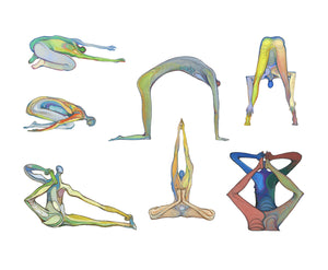 Art Yoga 6 Print. Graphikasana, Yoga sequence, Forward bends, Art by Yolyanko