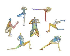 7 Art Yoga Print. Graphikasana, Hands in prayer, Art by Yolyanko
