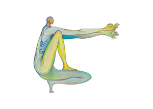 Art Print. Graphikasana, Balance, tip toe pose (Salamba Eka Pada Prapadasana) Art by Yolyanko