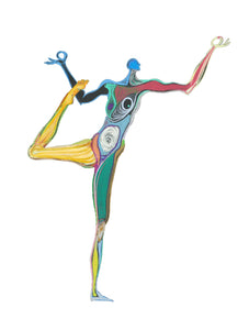 Art Print. Graphikasana, balance, Lord of the dance pose (Natarajasana) Art by Yolyanko
